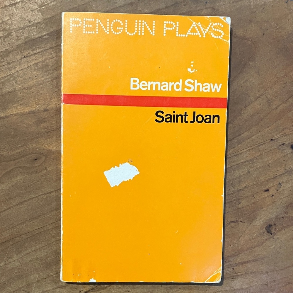 Bernard Shaw : Saint Joan by Penguin Plays vintage 1969
